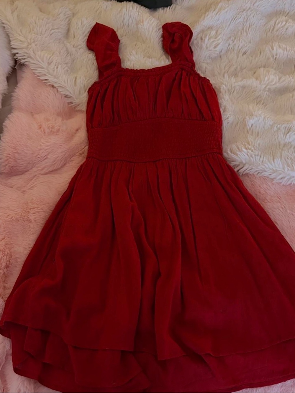 Hollister Red Ruffled Strap Party Dress
